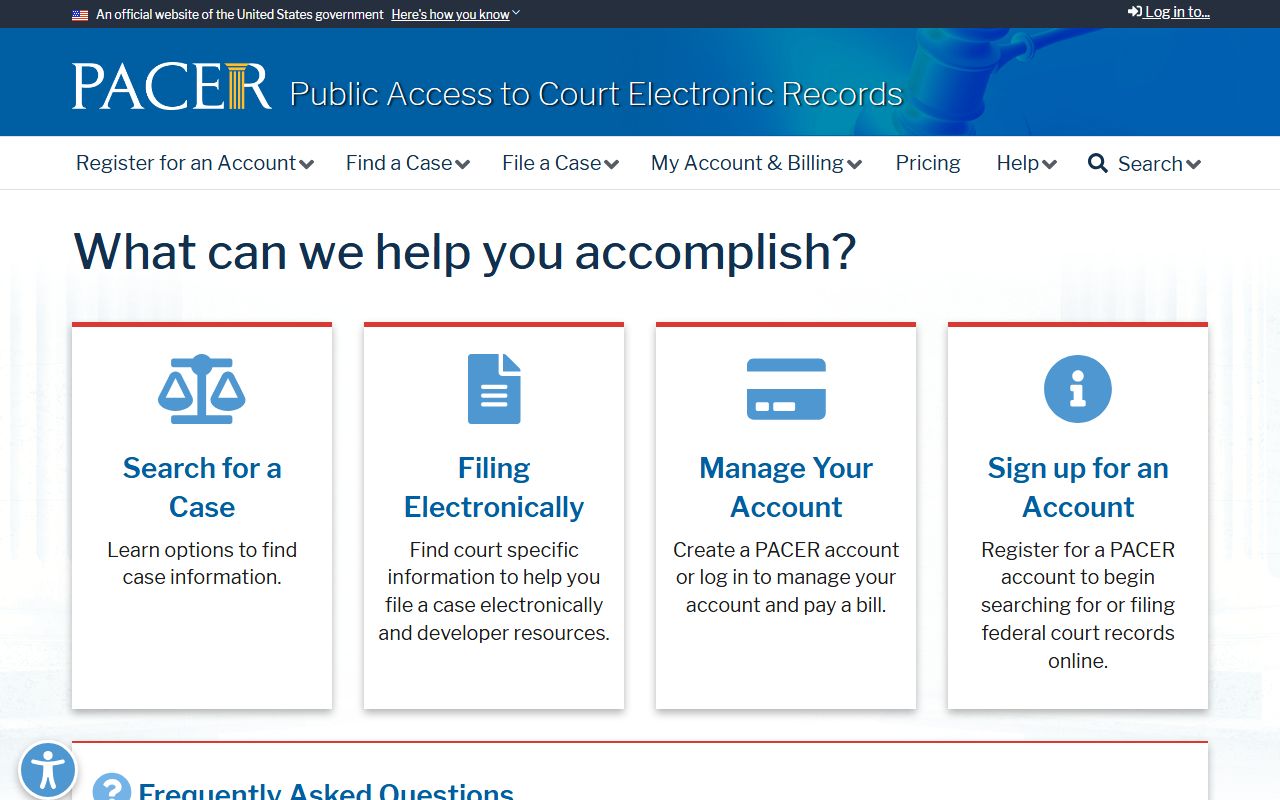 Wicomico County court dockets PACER federal case access source