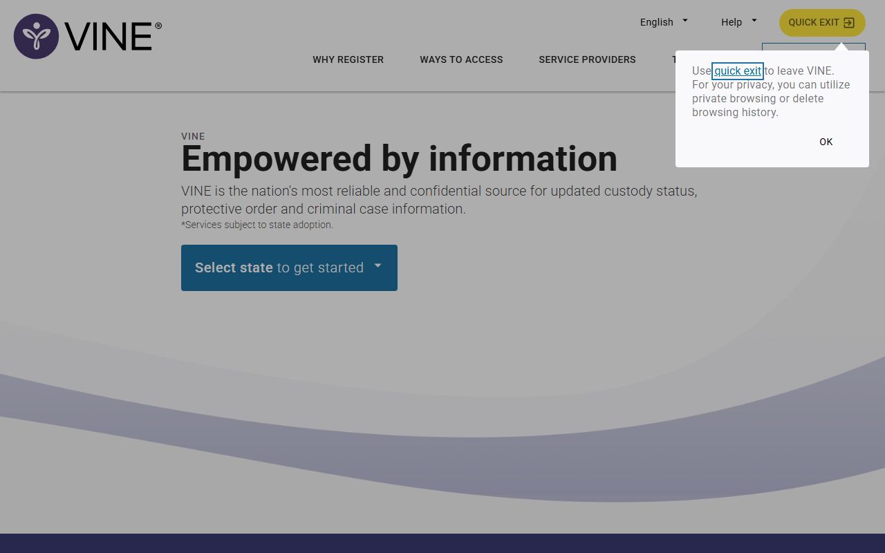 Wicomico County court records VINELink custody notification source