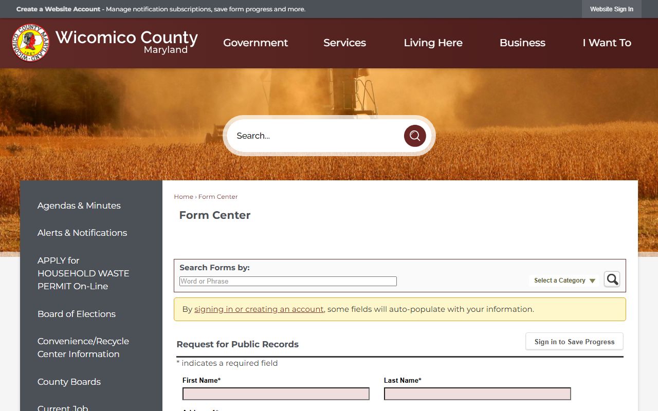 Wicomico County court records public records request form