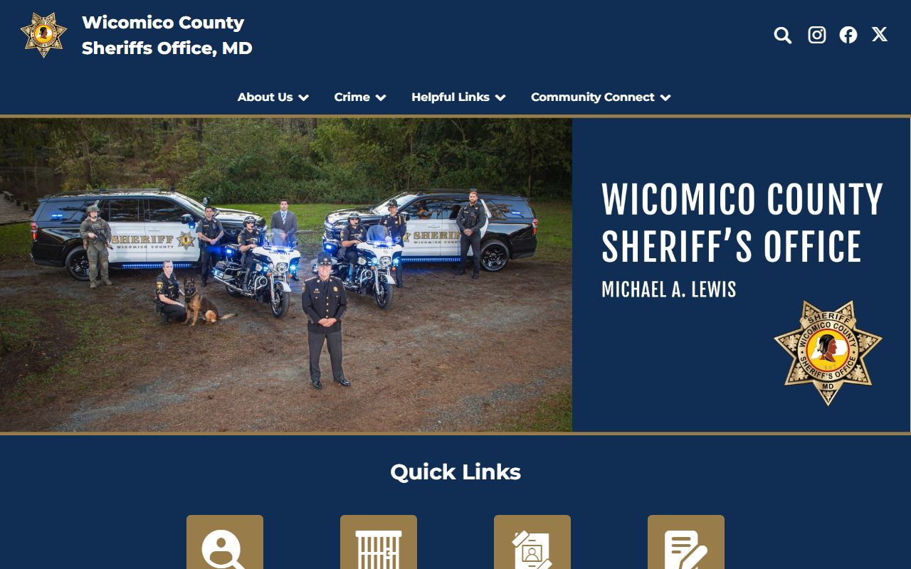 Wicomico County inmate and warrant records sheriff website